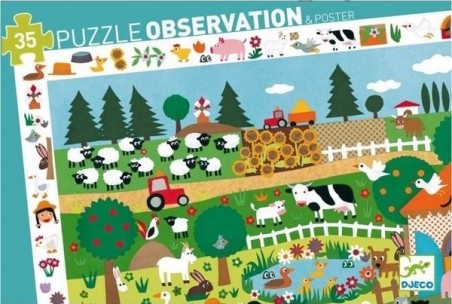 Puzzle d'observation la ferme Djeco